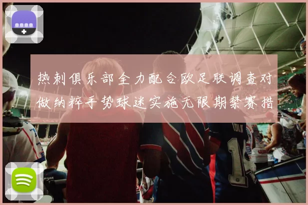 热刺俱乐部全力配合欧足联调查对做纳粹手势球迷实施无限期禁赛措施