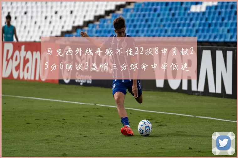 马克西外线手感不佳22投8中贡献25分6助攻3盖帽三分球命中率低迷